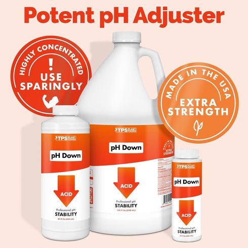 8 oz (250mL) TPS NUTRIENTS Ultra Strength pH Down, Professional Acid pH Adjuster for Soil and Hydroponics, Buffering