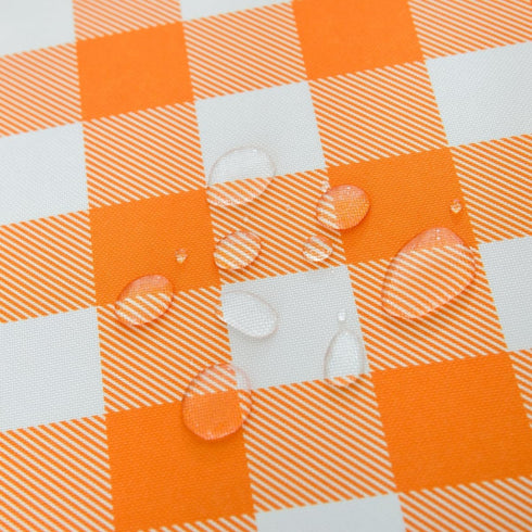 MANGATA CASA 2Pcs Orange Gingham Table Cloth for Rectangle Tables, Checkered Waterproof Kitchen & Table Linens, Pumpkin