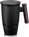 suyika Tomotime Ceramic Tea Cup with Infuser and Lid Tea Mugs Wooden