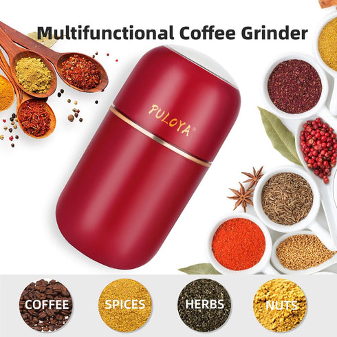 Electric Coffee Grinder, 2.8 oz, Stainless Steel Blades for Beans, Spices, Herbs, Grains, Nuts, Black