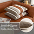 Pack of 2 Farmhouse Decorative Throw Pillow Covers, 18x18 Modern Faux Leather Rustic Stripe