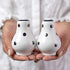 City to Cottage Ceramic Salt and Pepper Shakers Set, Handcrafted White and Black Polka Dot Spice Shakers, Farmhouse