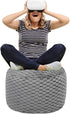 20x20x12 Inches Fur Ottoman Stool Unstuffed Footstool Cover Pouf Foot Rest Round Poof Seat Floor Bean Bag Chair
