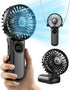 Handheld Fan, Foldable Portable Mini Fan with LED Display, 3000mAh Battery Operated for Travel, Black