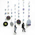 12pcs Cheerland Holographic Disc Banner Retro Rock and Roll Dance Hanging Ball Backdrop Decoration for Birthday Wedding
