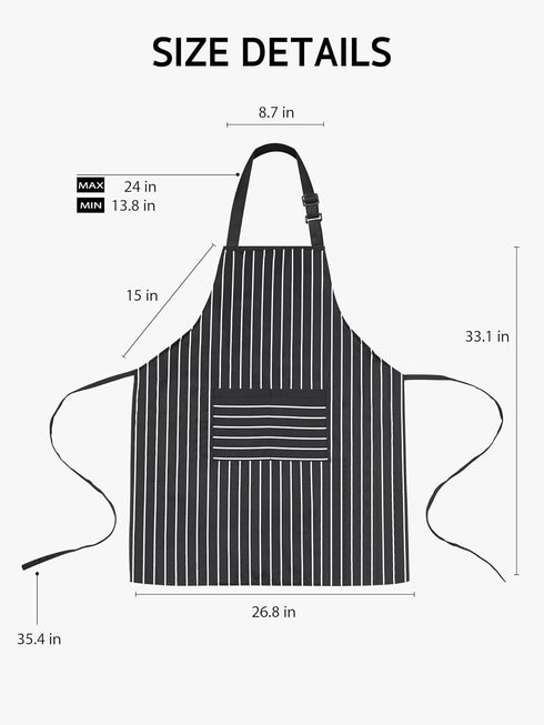 Syntus 2 Pack Adjustable Bib Apron, Waterdrop Resistant Cooking Kitchen Aprons for Men and Women