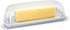 Clear Butter Dish with Lid, Easy Scoop Butter Keeper for Countertop, No Mess Lid, Dishwasher Safe