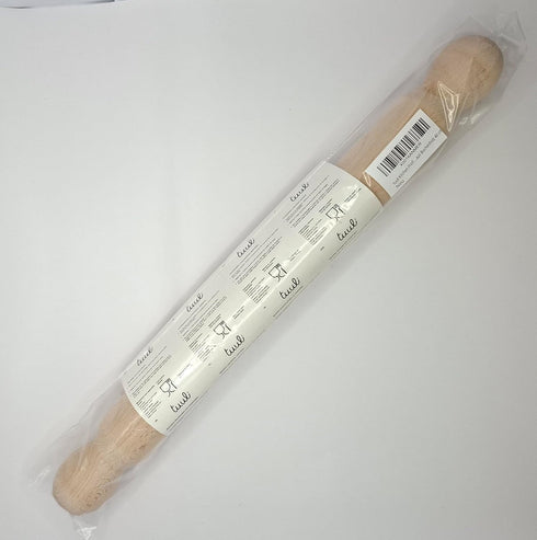 Tuuli Kitchen French Wooden Rolling Pin, Baking Roller for Pizza, Pasta, Puff and Other Doughs (40 x 4 cm)