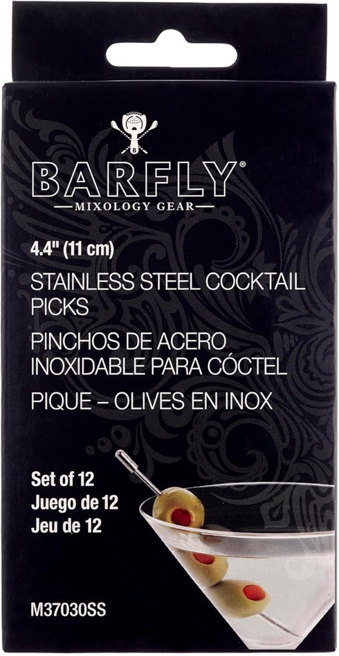 Barfly Grooved Top Cocktail Picks - Stainless Steel