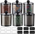 SheeChung 6 Pack Qtip Dispenser Apothecary Jars with Labels - Clear Plastic Acrylic Jar for Bathroom Storage