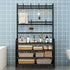 8 Closet 4 Shoe Rack Shoe Storage Shelf Freestanding with Hooks for Entryway Bedroom Tier, Black