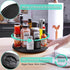 10" Lazy Susan Turntable Organizer for Cabinet, Wooden Lazy Susan for Table Top Dining Pantry Countertop Cupboard Organization, Decorative Tray for Kitchen Bathroom Decor Coffee Bar Accessories, Black