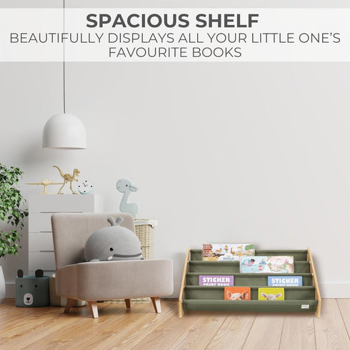 ZICOTO Decorative Wooden Bookshelf for Kids Rooms - Keeps Plenty of Books Neatly Organized & Within Reach for Toddlers