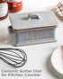 Countertop Zoeeker Butter Dish with Lid, Ceramic Butter Holder Container Large Butter Dish for Farmhouse Mother's Day