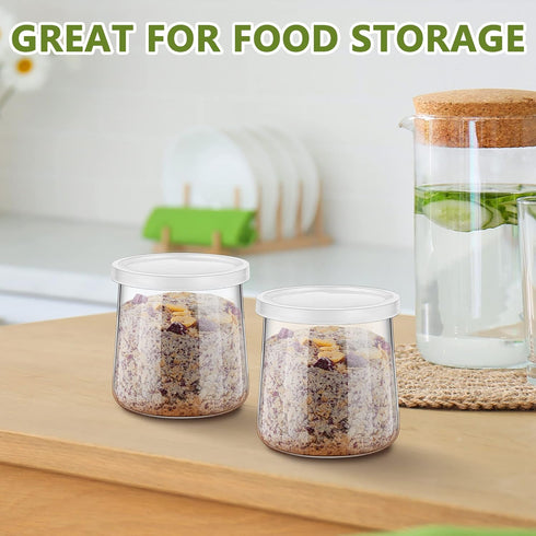 36 Tessco for you Pieces Yogurt Container Lids Clear Plastic Jar Lids Not Included Jar Replacement Compatible with Oui