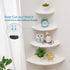 7in) Corner Shelf, White Solid Oak Wood Floating Corner Shelves Wall Mount Round End Floating Speaker Rack Display