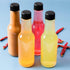 30 Pack Hot Sauce Bottles, 5oz Clear Woozy Bottles with Leak Proof Black Caps and Labels