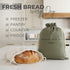 Set KIBAGA Beautiful Linen Bread Bag and Proofing Cover For Homemade Sourdough Bread - Keeps Your Loaf Fresh for Days