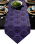 PIEPLE Halloween Black Spider Web Bat Table Runner-Cotton Linen-Long 13 x 90 inches