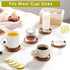 Set 6 Set, of Wooden Coasters With Holder - Coffee Table Coasters for Drinks, Modern Home Decor, Dining Table
