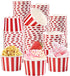 Grencian 120Pcs Red Ice Cream Cups 12 oz Disposable Red and White