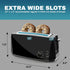 Elite Gourmet ECT4829B Long Slot 4 Slice Toaster, 6 Toast Settings, Defrost, Reheat, Cancel Functions, Extra Wide Slots