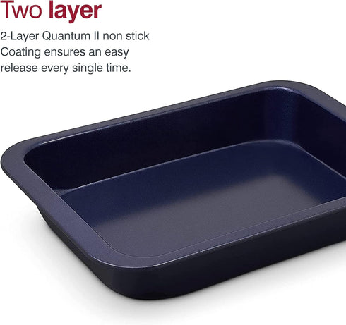 Zyliss E980190 Non-Stick Oven Tray, 30cm x 20cm, Dark Blue Carbon Steel Baking Tin, Dishwasher Safe, 5 Year Guarantee
