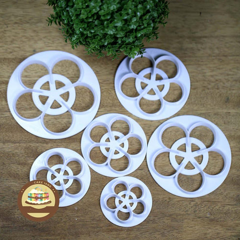 KALAIEN Rose Flower Cutters Set: Gumpaste Flowers Modelling Tools for Cake Decorating, 6 Plunger Cutter Mold