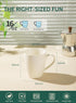 Sweese Set of 4 Porcelain Coffee Mugs - 16 Ounce for Coffee, Latte, Tea, Cocoa, White