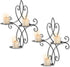 Set 2, 14.4"11.8" Wall Candle Sconce Holder of Metal Wall Sconces Decor Hanging Wall Mounted Candle Stick Holder, Black