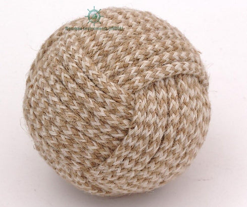 Roorkee Instruments 5pcs Rustic Nautical Decorative Spherical Natural Jute Rope Cotton Ball, Home Tabletop Décor