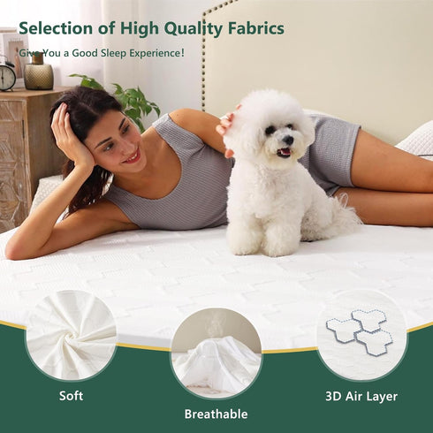 40% 3D 6"- 15" King Size Waterproof Mattress Protector, Rayon Derived from Bamboo Cooling Mattress Pad Cover, Air