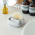 Countertop 2 MyGift Modern White Resin Sponge Holder for Kitchen Sink, Dish Sponge Holder with Compartments and Marble