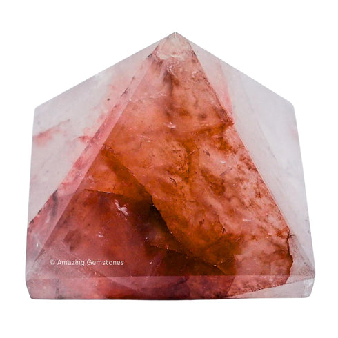 Red Hematoid Quartz Pyramid Crystal Healing Stones - 1.5" Great Pyramid Figurine for Meditation and Reiki