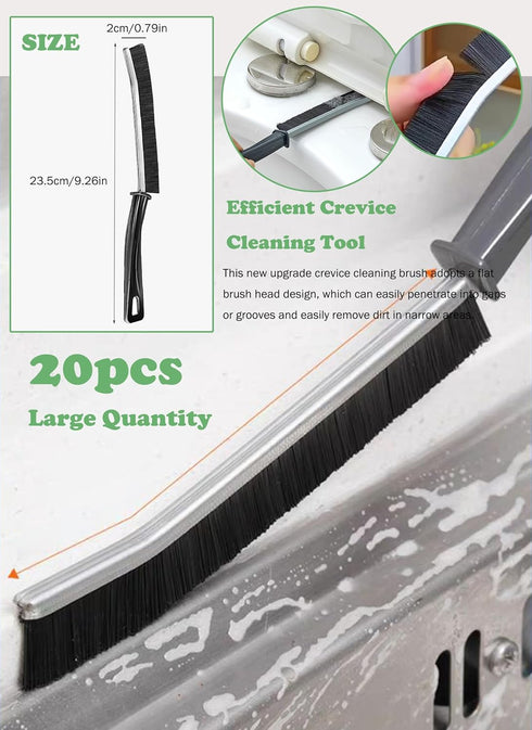 20Pcs Multifunctional Hard Bristle Crevice Cleaning Brush Set, Gap Brush Tools for Home, Kitchen, Bathroom, Vehicle