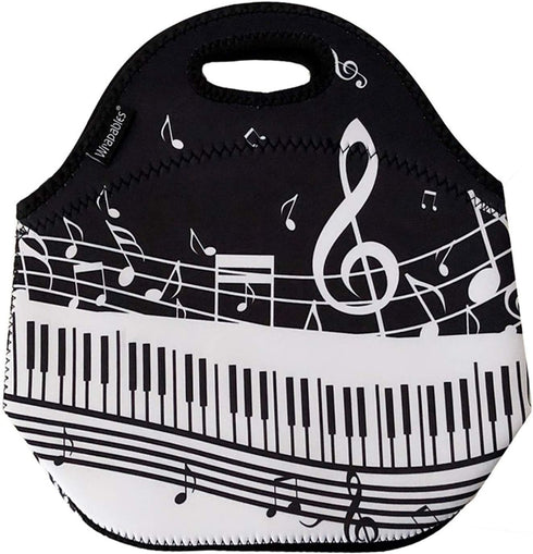 Wrapables Insulated Neoprene Lunch Bag with Musical Notes Design