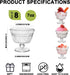 Set 8, 9 oz (8) Vintage Glass Dessert Bowls, Dessert cups of Sundae Cups for Ice Cream, Fruit, Pudding, small snacks