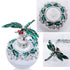 YU FENG 40ml Fancy Empty Crystal Perfume Bottle, Green Dragonfly Stopper, Refillable Glass Container