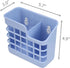 2 Pack Plastic Utensil Holder Silverware Organizer with Wall Mount, 2 Divided Compartments, Self Adhesive Drying Rack