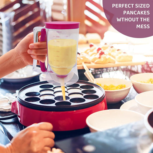 Pancake Batter Dispenser, Kitchen Must Have Tool for Perfect Pancakes, Cupcake, Waffle, Cake & Crepe, Batter Separator