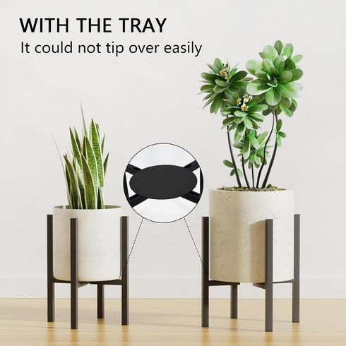 8 12 Inches Linpla Adjustable Metal Plant Stand Indoor Outdoor - Fits to Pots - Mid Century Modern Planter Stand Single