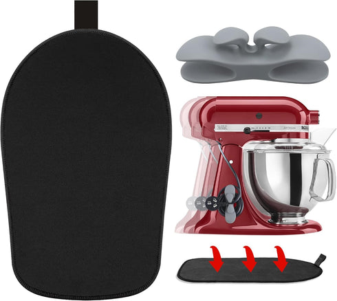 Mixer Slider Mat for KitchenAid Stand Mixer, Bendable Cord Organizer for 4.5-5 Qt Appliances, Air Fryer Slider Mat, Grey