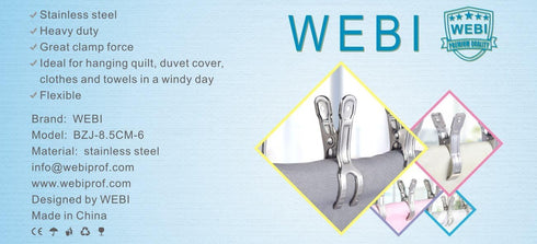 WEBI Pool Cover Clips, 6 Packs 3.3 Inch Beach Towel Clips for Chairs, Above Ground Pool Cover
