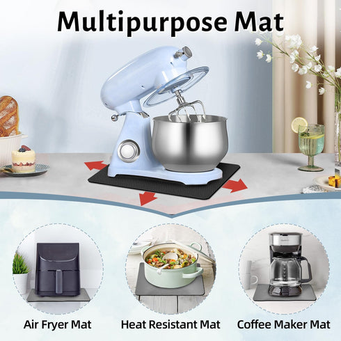 LOPNUR Kitchen Appliance Sliders, 360° Rotating Mover, Heat Resistant Coffee Mat for Microwave, Toaster Oven, Air Fryer