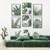 Botanical Wall Art Prints Set of 6, Tropical Leaves Decor Canvas Prints for Wall Decor, Green Wall Art Posters Set for