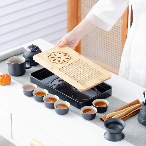 Set, Set 8oz Teapot,14-Piece ICHAG Japanese & Chinese Tea Adults' Portable Gongfu Tea with Teapet with Porcelain