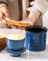 Countertop, Ceramic Butter Crock, Butter Dish with Lid, Pottery Butter Container for French Butter Keeper for Kitchen