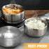 Stainless Steel Rice Bowl with Lid, Set of 2, for Korean Kitchen Restaurant, Double-walled Metal Bowls, Multi-Purpose Insulated Soup Bowls Snacks Bowls (11.5cm Silver) by Aynaxcol