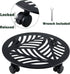 1 Packs 13" Large Metal Plant Caddy with PU Wheels Heavy-Duty Wrought Iron Rolling Plant Stands Indoor Outdoor Wheeled