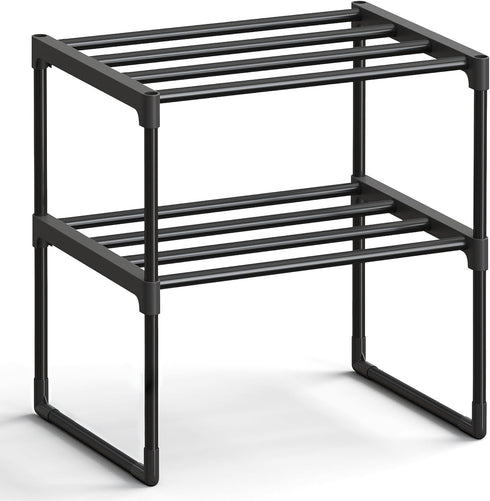 SONGMICS Shoe Rack, 2-Tier Shoe Organizer, Metal Storage Shelf, Upright or Upside